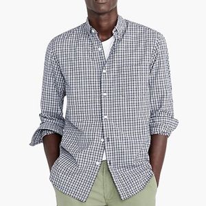 J. Crew Stretch Secret Wash Navy Plaid Shirt